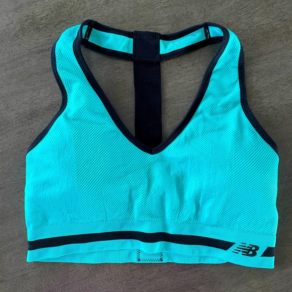 New Balance Razor Back Sports Bra | Size L | Aqua